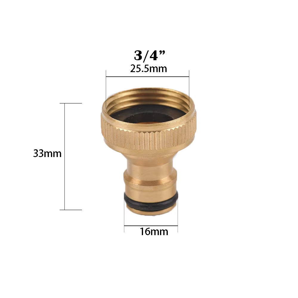 1/2 3/4" Thread Quick Connector Brass Garden Watering Adapter Drip Irrigation Copper Hose Quick Connector Fittings 1 Pcs