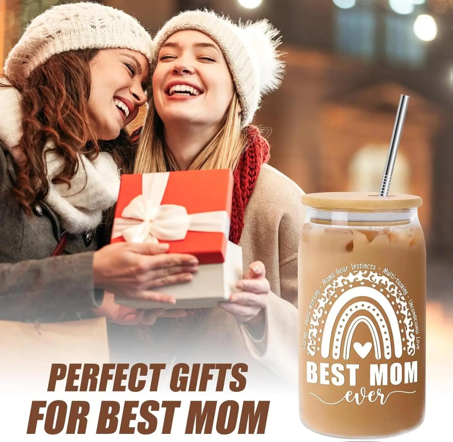 Mothers Day Gifts for Mom from Daughter Son, Unique Gifts Ideas for Women Mama Stepmom Mother in Law, Personalized Anniversary Birthday Mothers Day Presents for Wife from Husband - Can Glass 16OZ Bottles Drinkware