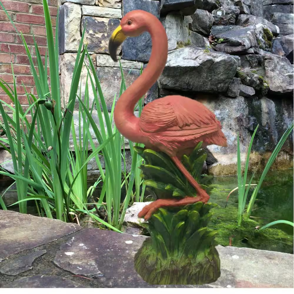 23 In. Pink Flamingo Beach Nautical Beach Statue