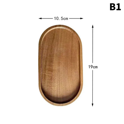 Wooden Tray Japanese Cutlery Tray Steak Pizza Food Tray Rectangular Dining Plate Oval Shaped Cup and Plate Disposable Plates
