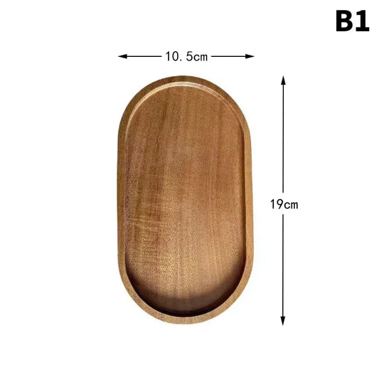 Wooden Tray Japanese Cutlery Tray Steak Pizza Food Tray Rectangular Dining Plate Oval Shaped Cup and Plate Disposable Plates