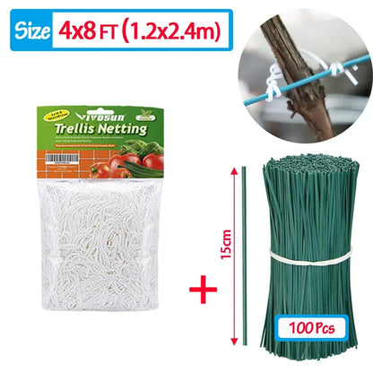 All-Weather Trellis Netting Mesh Heavy-Duty Plant Support Stand for Flowers Vegetable Vine Climbing String Net Gardening Tools