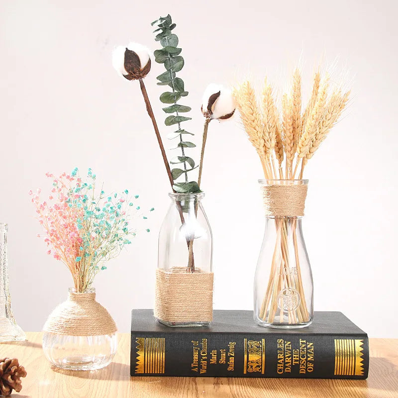 Creative Transparent Glass Vase Modern Minimalist Hydroponic Vase Nordic Home Ornaments Vase Decoration Dried Flower Vase