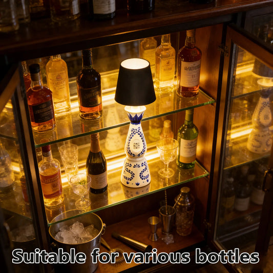 2026 New Wireless Bottle Lamp - Ledstock Upbottle Lights for Liquor & Wine Bottles,Cordless Lampshade, Whiskey Bottle Toplight, Bottle Stopper Night Light Kit,Rechargeable 3-Tone Touch-Dimmable