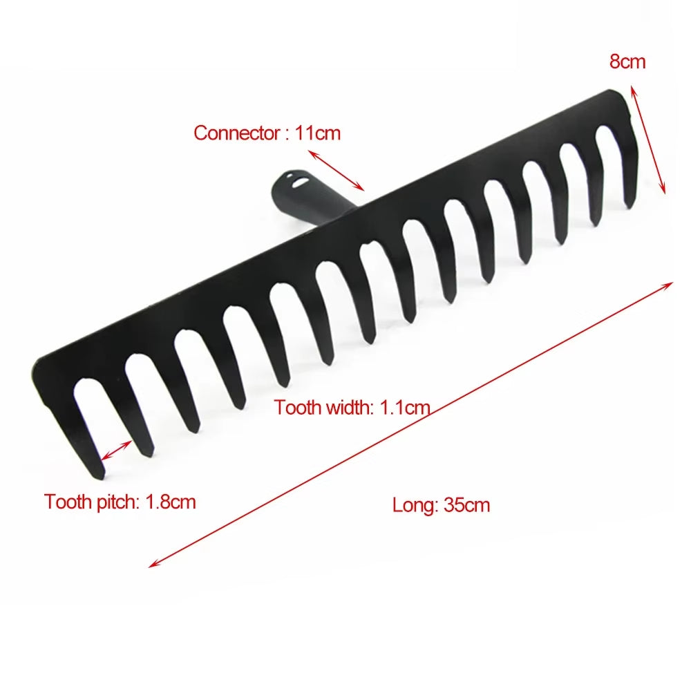 Farming Rake Stainless Steel Rake 14-Tooth Hay Deciduous Rake Pine Soil Rake Garden Gardening Tools Agricultural Farm Tools