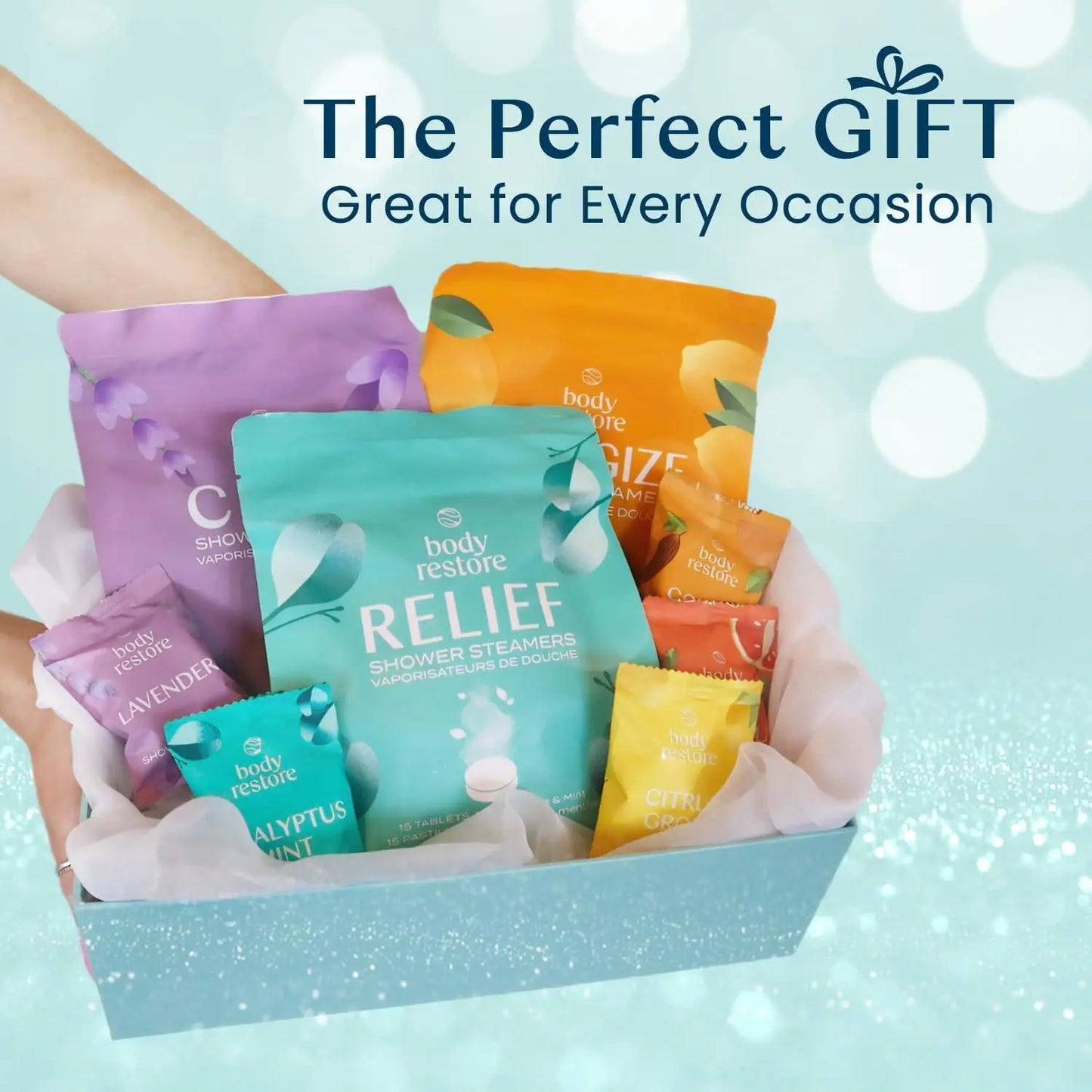 Body Restore Relief Shower Steamers - 15 Tablets Eucalyptus & Mint Blend for Nasal Congestion Relief Made in USA 375G Gift Friend