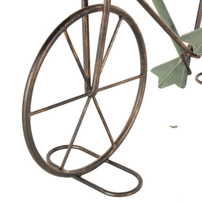 19 In. Metal on Bicycle Frog Garden Sculpture with Gold Accents