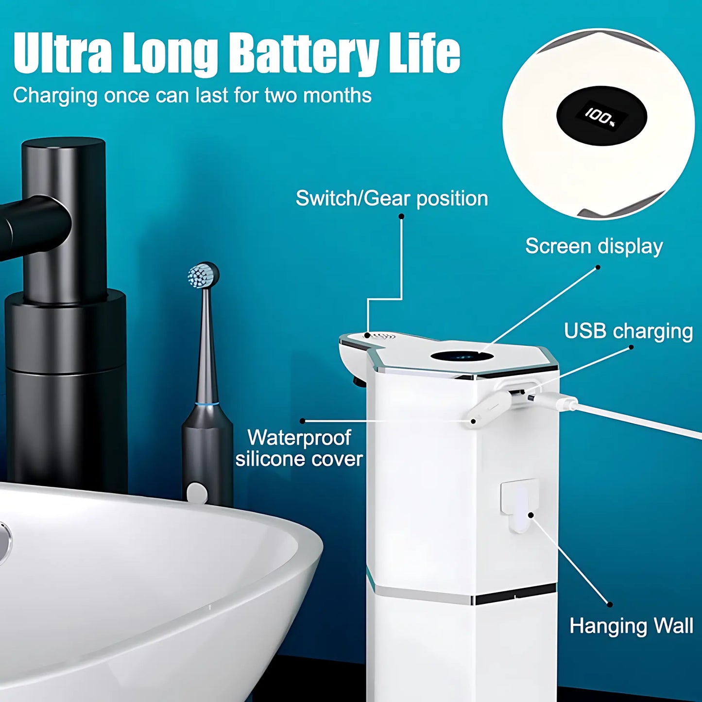 Automatic Soap Dispenser Touchless – 12Oz USB Rechargeable Foaming Soap Dispenser with 4 Adjustable Levels, Waterproof Wall Mounted Hand Soap Dispenser for Bathroom & Kitchen Auto Shut-Off Tiktokshopspringglowup Gift Mom