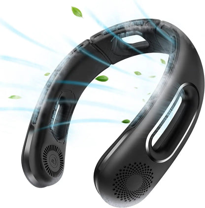 Neck Fan, Hands Free Bladeless Neck Fans Portable Rechargeable, 360° Cooling Neck Fan, 4 Speeds, Quiet, 5200 Mah Battery Operated USB Wearable Personal Fan Gifts for Women, Travel, Outdoor