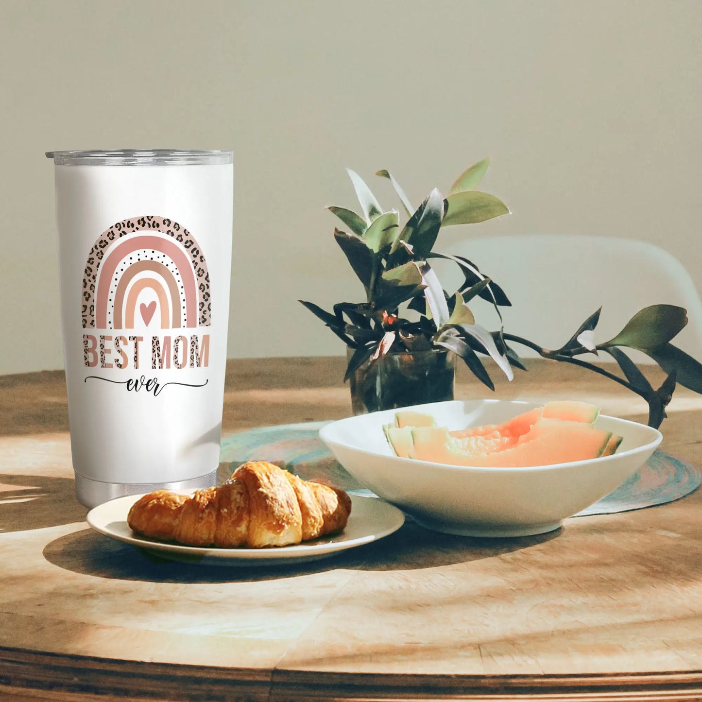 MAKEAGIFT Best Mom Ever 20 Oz Tumbler - #1 Mom Nutrition Facts Insulated Tumblers - Mothers Day, Birthday Gifts for Mom from Daughter, Son, Kids