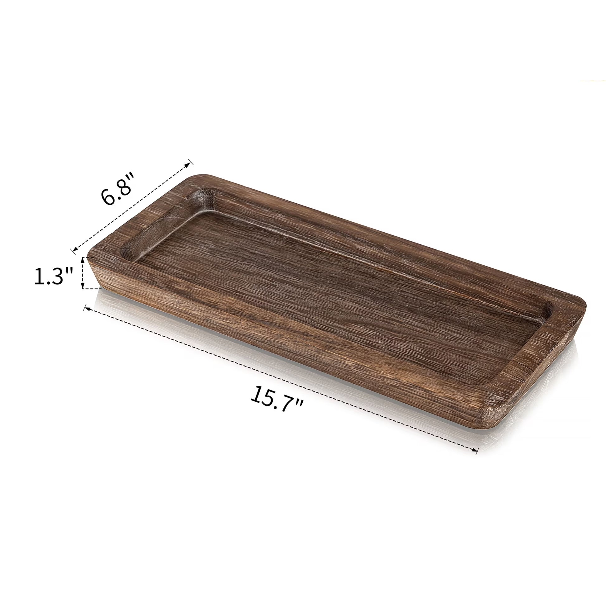 Decorative Tray Candle Tray Holder-Long Narrow Wooden Centerpiece Tray for Coffee Table
