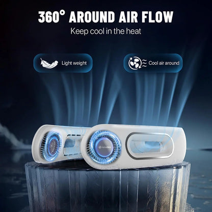 Neck Fan, Hands Free Bladeless Neck Fans Portable Rechargeable, 360° Cooling Neck Fan, 4 Speeds, Quiet, 5200 Mah Battery Operated USB Wearable Personal Fan Gifts for Women, Travel, Outdoor