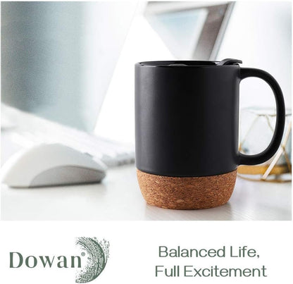 Coffee Mugs, 15 Oz Mug Set of 2, Large Ceramic Coffee Mug with Cork Bottom An...