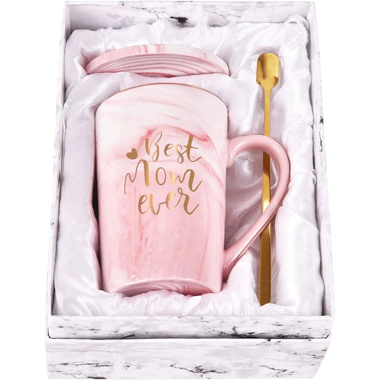 Gifts for Mom - Best Mom Ever Coffee Mug, Mothers Day Gifts for Mom, Birthday Gifts, Christmas Gifts, Mom Gifts,  14 Fl Oz Pink Coffee Mugs Ceramic Mug Tea Cup