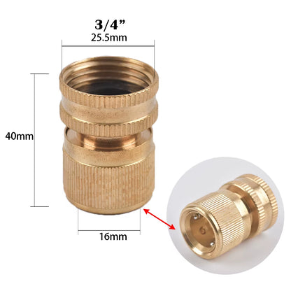 1/2 3/4" Thread Quick Connector Brass Garden Watering Adapter Drip Irrigation Copper Hose Quick Connector Fittings 1 Pcs