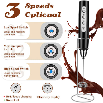 ODIFORGO Rechargeable Milk Frother with 3 Replaceable Heads—Perfect for Frothing Milk, Whisking Eggs, and Mixing Powders. Long-Lasting Battery, Easy to Use, a Must-Have Tiktok Kitchen Gadget! Coffee Maker Machine Coffee Espresso Maker Tiktokshopspringglow