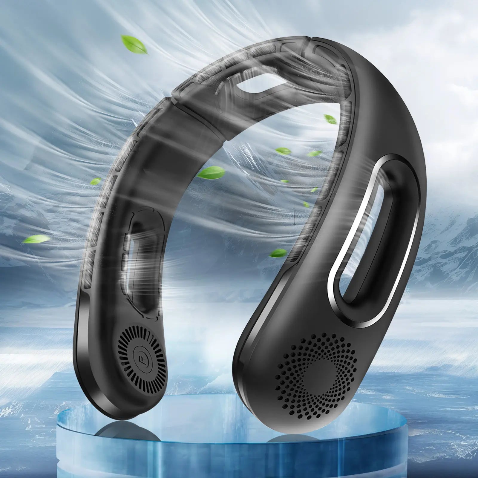 Neck Fan, Hands Free Bladeless Neck Fans Portable Rechargeable, 360° Cooling Neck Fan, 4 Speeds, Quiet, 5200 Mah Battery Operated USB Wearable Personal Fan Gifts for Women, Travel, Outdoor