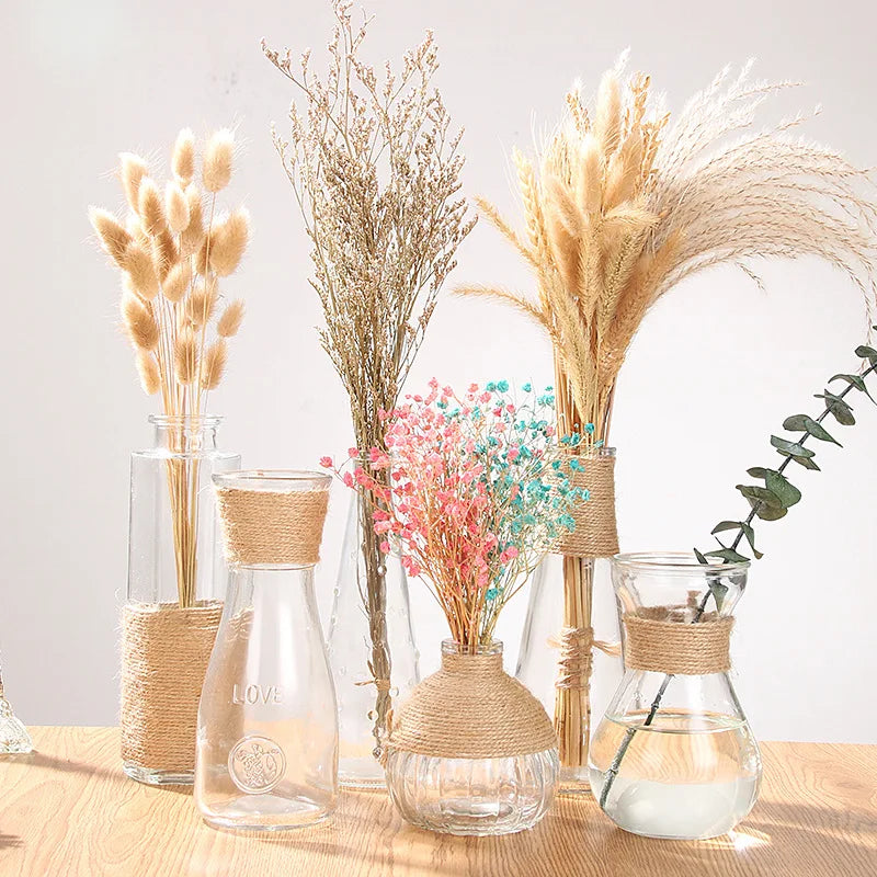 Creative Transparent Glass Vase Modern Minimalist Hydroponic Vase Nordic Home Ornaments Vase Decoration Dried Flower Vase