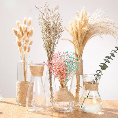 Creative Transparent Glass Vase Modern Minimalist Hydroponic Vase Nordic Home Ornaments Vase Decoration Dried Flower Vase