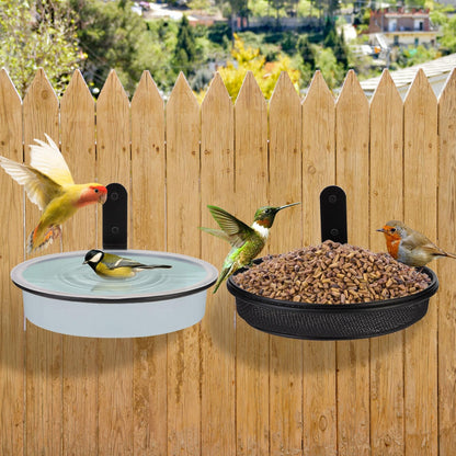 2 Pack Tree Mounted Bird Feeder Bath Tray Heavy Duty Wall Mount Squirrel Feeder