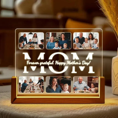 Personalized Photo Night Light, Mother'S Day Gift, Mother Gifts, Birthday Gift for Mommy, Custom Mother'S Day Gift for Mom Wife Grandma Nana, Mum Gift from Daughter, Custom Mother’S Day Night Light with Warm Walnut Wood Base, Bedroom Decor