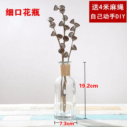 Creative Transparent Glass Vase Modern Minimalist Hydroponic Vase Nordic Home Ornaments Vase Decoration Dried Flower Vase