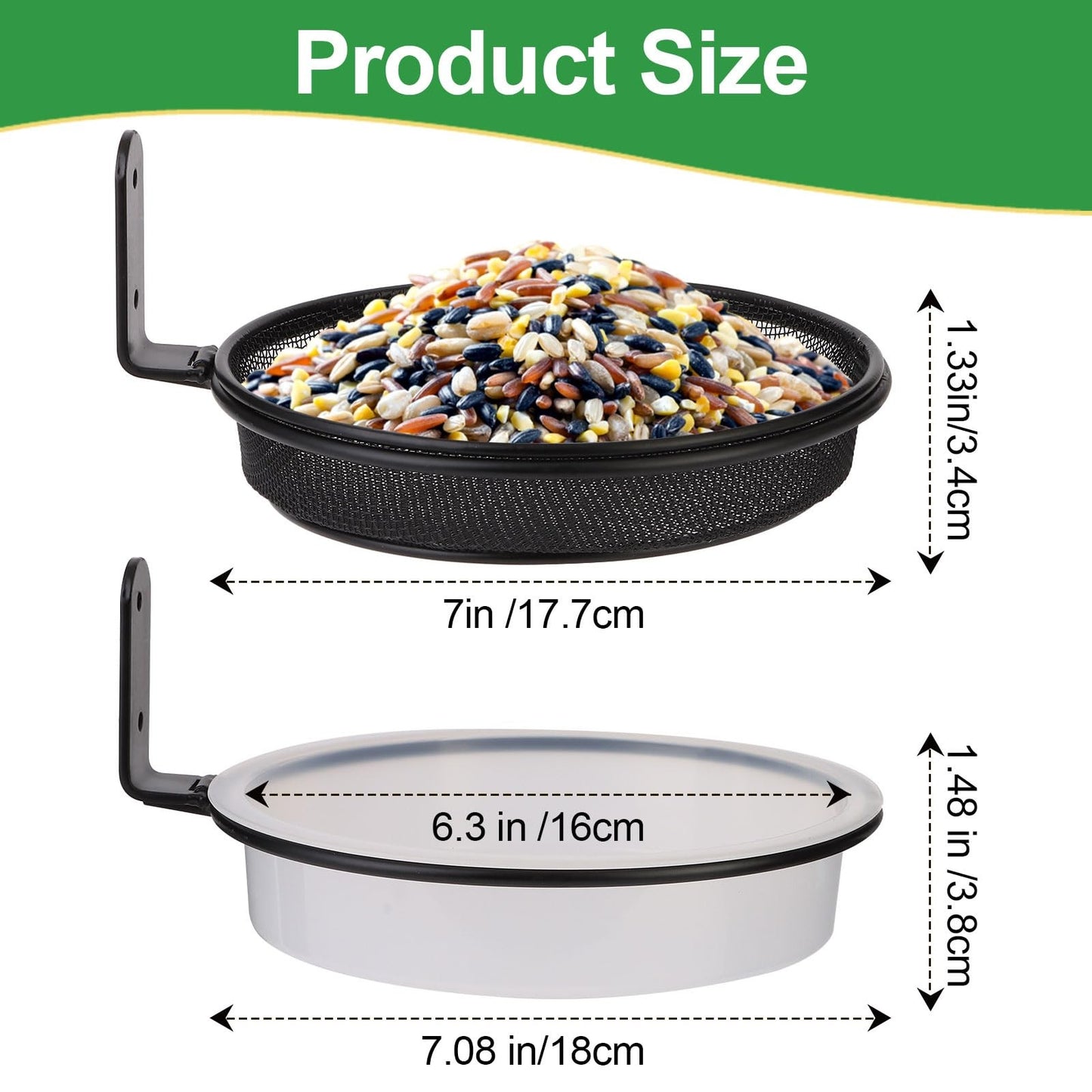 2 Pack Tree Mounted Bird Feeder Bath Tray Heavy Duty Wall Mount Squirrel Feeder