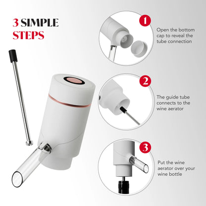 Electric Drink Dispenser and Red Vino Aerator - Built in Pourer Spout Aerator - Pumps and Dispenses Vino, Fits Most Bottles