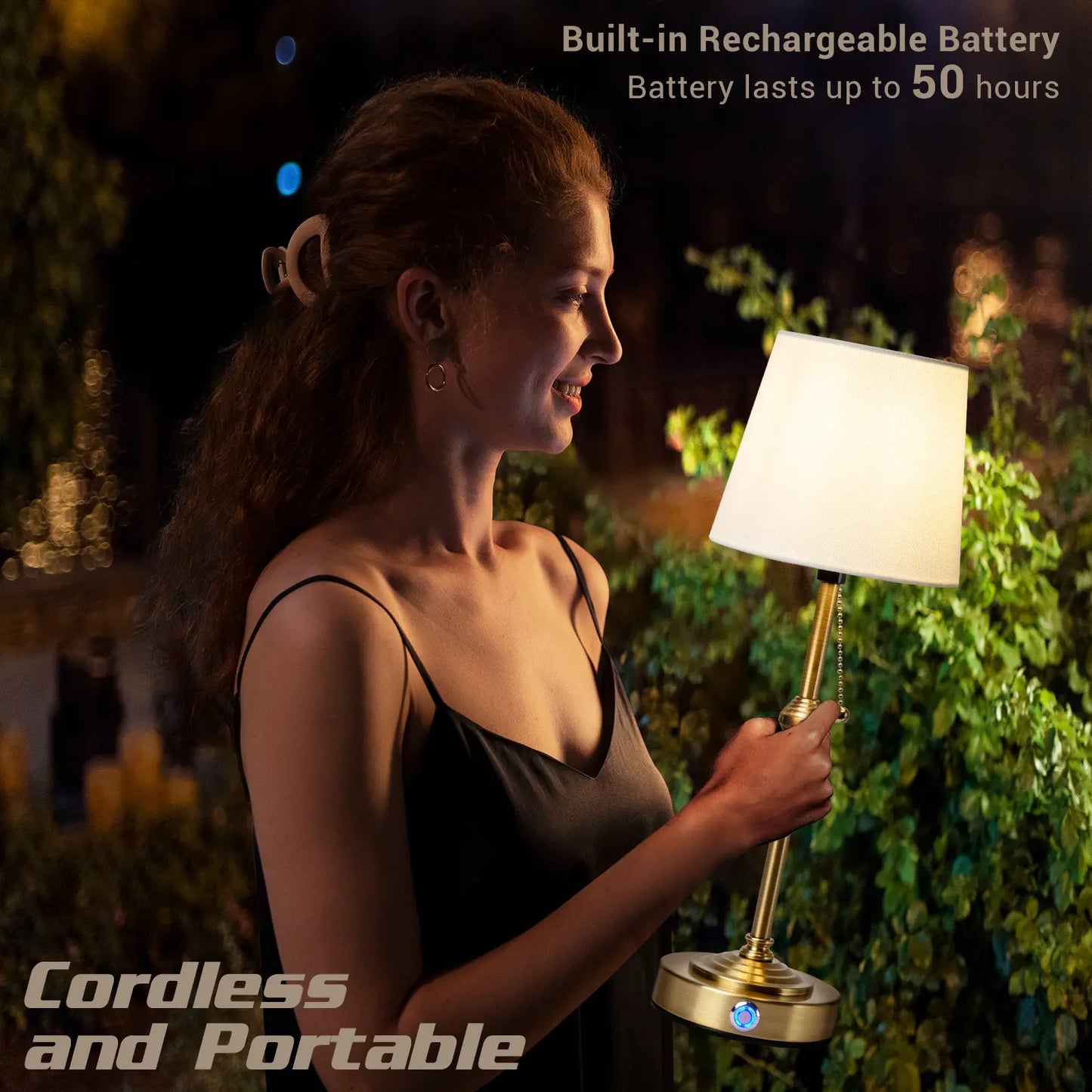 Rechargeable Wireless LED Table Lamp - 5200Mah Battery Operated, Adjustable Light, Decorative Indoor Lighting, Ideal Gift for Women Mom, House Warming New Home Present
