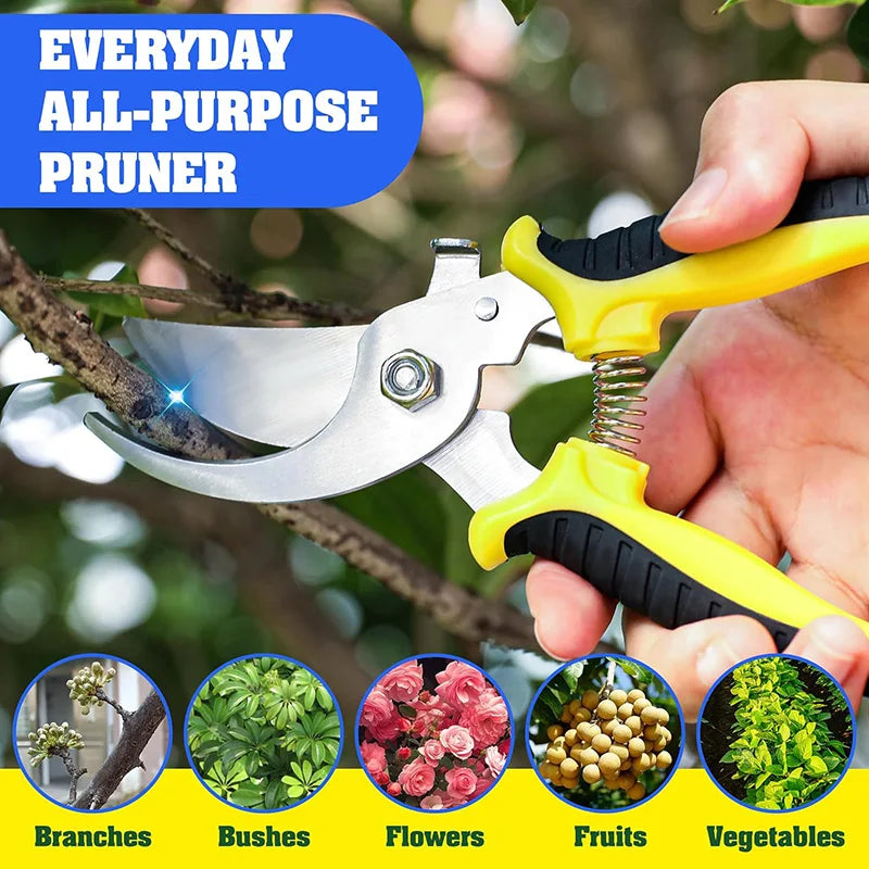 4PCS Garden Pruning Shears Stainless Steel Garden Shears Gardening Shears Scissors Clippers Pruning Snips for Gardening Tools