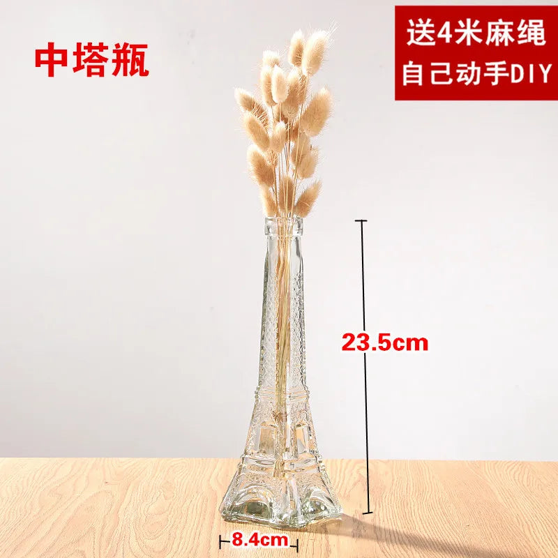Creative Transparent Glass Vase Modern Minimalist Hydroponic Vase Nordic Home Ornaments Vase Decoration Dried Flower Vase