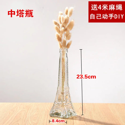 Creative Transparent Glass Vase Modern Minimalist Hydroponic Vase Nordic Home Ornaments Vase Decoration Dried Flower Vase