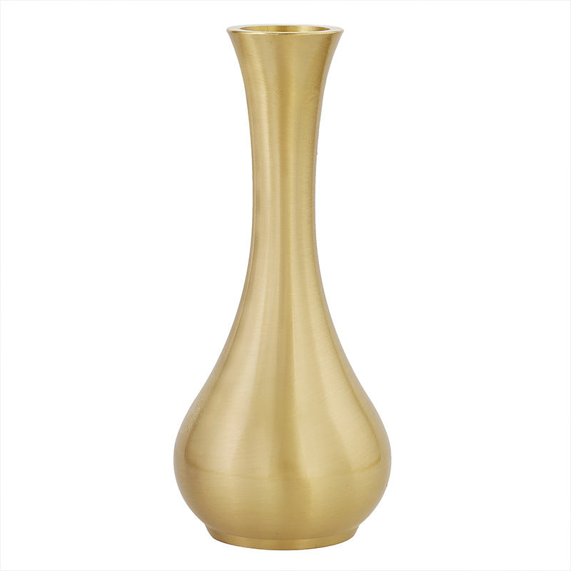 Pure Brass Decorative Flower Vase Carved Ornaments