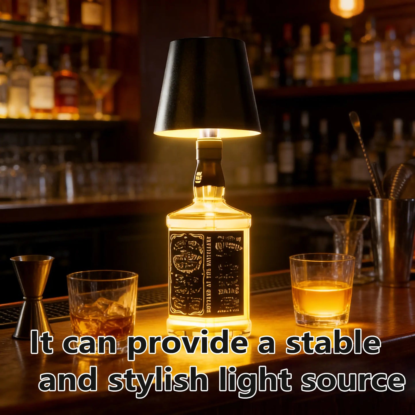 2026 New Wireless Bottle Lamp - Ledstock Upbottle Lights for Liquor & Wine Bottles,Cordless Lampshade, Whiskey Bottle Toplight, Bottle Stopper Night Light Kit,Rechargeable 3-Tone Touch-Dimmable