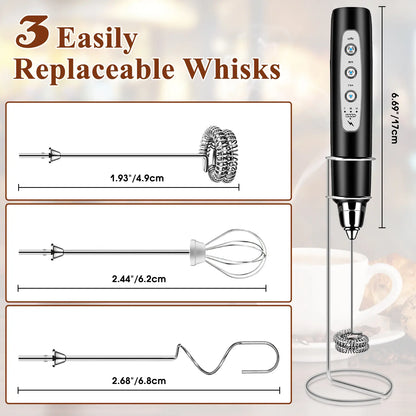 ODIFORGO Rechargeable Milk Frother with 3 Replaceable Heads—Perfect for Frothing Milk, Whisking Eggs, and Mixing Powders. Long-Lasting Battery, Easy to Use, a Must-Have Tiktok Kitchen Gadget! Coffee Maker Machine Coffee Espresso Maker Tiktokshopspringglow