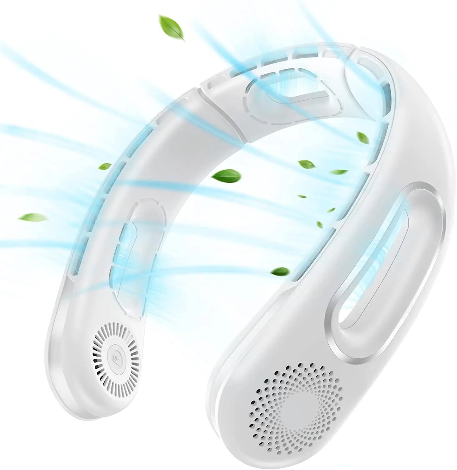 Neck Fan, Hands Free Bladeless Neck Fans Portable Rechargeable, 360° Cooling Neck Fan, 4 Speeds, Quiet, 5200 Mah Battery Operated USB Wearable Personal Fan Gifts for Women, Travel, Outdoor