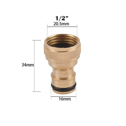1/2 3/4" Thread Quick Connector Brass Garden Watering Adapter Drip Irrigation Copper Hose Quick Connector Fittings 1 Pcs