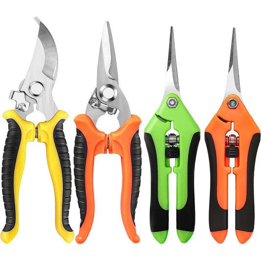 4PCS Garden Pruning Shears Stainless Steel Garden Shears Gardening Shears Scissors Clippers Pruning Snips for Gardening Tools