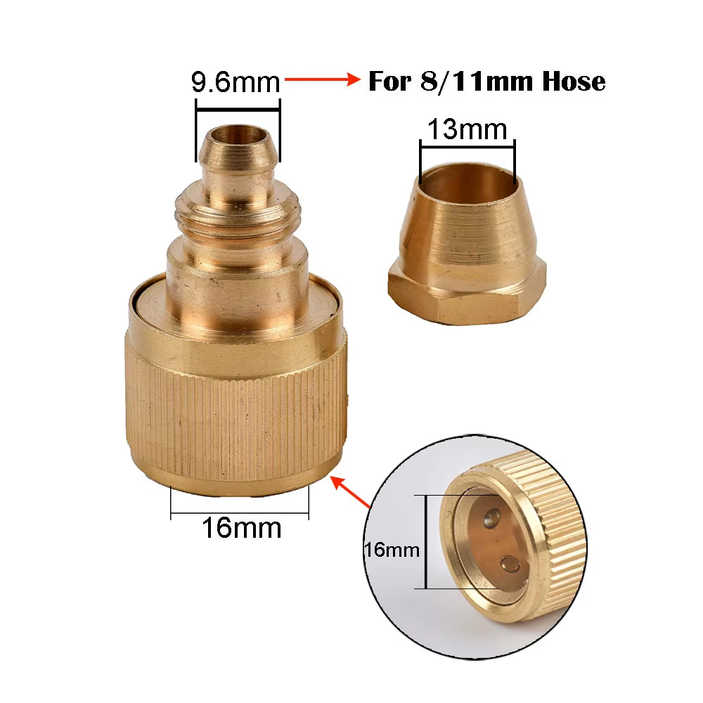 1/2 3/4" Thread Quick Connector Brass Garden Watering Adapter Drip Irrigation Copper Hose Quick Connector Fittings 1 Pcs