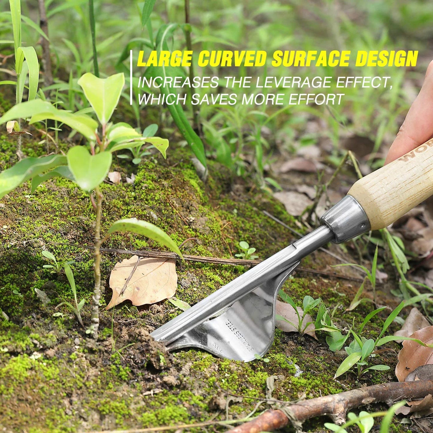 Garden Tools Set, 8 Piece Stainless Steel Heavy Duty Gardening Tools with Wooden Handle
