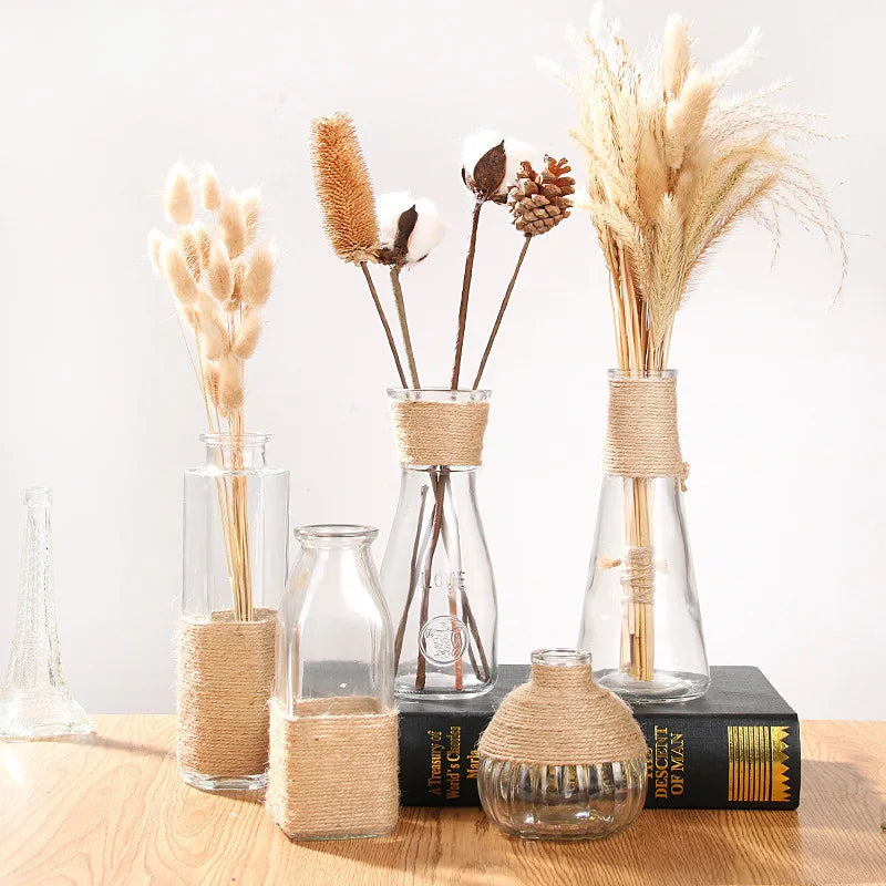 Creative Transparent Glass Vase Modern Minimalist Hydroponic Vase Nordic Home Ornaments Vase Decoration Dried Flower Vase
