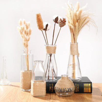 Creative Transparent Glass Vase Modern Minimalist Hydroponic Vase Nordic Home Ornaments Vase Decoration Dried Flower Vase
