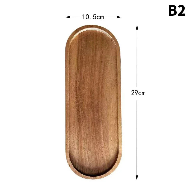 Wooden Tray Japanese Cutlery Tray Steak Pizza Food Tray Rectangular Dining Plate Oval Shaped Cup and Plate Disposable Plates