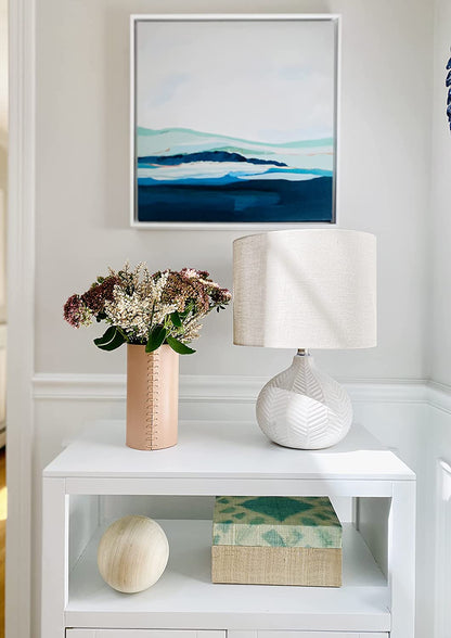 Leather Vase - Boho Vase, Pampas Grass Vase, Mantle Vase, Cream Vase, Beige Vase, Cute Flower Vase | Scandinavian Vase, Nordic Vase, Neutral Room Decor, Unique Decor | 8"