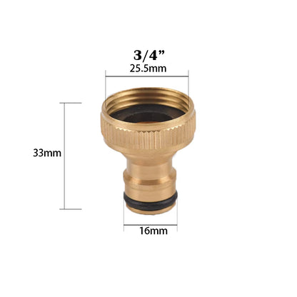 1/2 3/4" Thread Quick Connector Brass Garden Watering Adapter Drip Irrigation Copper Hose Quick Connector Fittings 1 Pcs
