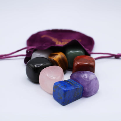 Chakra Stones Set of 8 – Crystals and Healing Stones, Tumbled Chakra Crystals & Polished Rocks for Meditation, Reiki, Chakra Balancing, Protection, and Crystal Décor