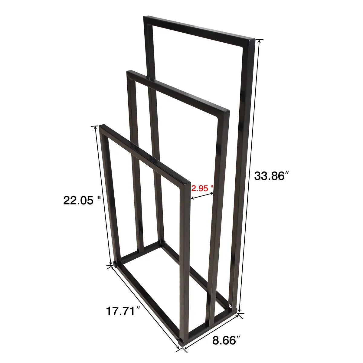 Lightweight Metal Freestanding Towel Rack - 3-Tier Hand Towel Holder Organizer for Bathroom, Shower Accessories, Easy Installation, Gift-Worthy, Complete Pack, Black