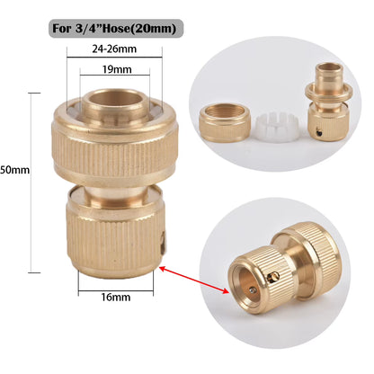 1/2 3/4" Thread Quick Connector Brass Garden Watering Adapter Drip Irrigation Copper Hose Quick Connector Fittings 1 Pcs