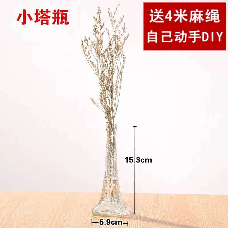 Creative Transparent Glass Vase Modern Minimalist Hydroponic Vase Nordic Home Ornaments Vase Decoration Dried Flower Vase
