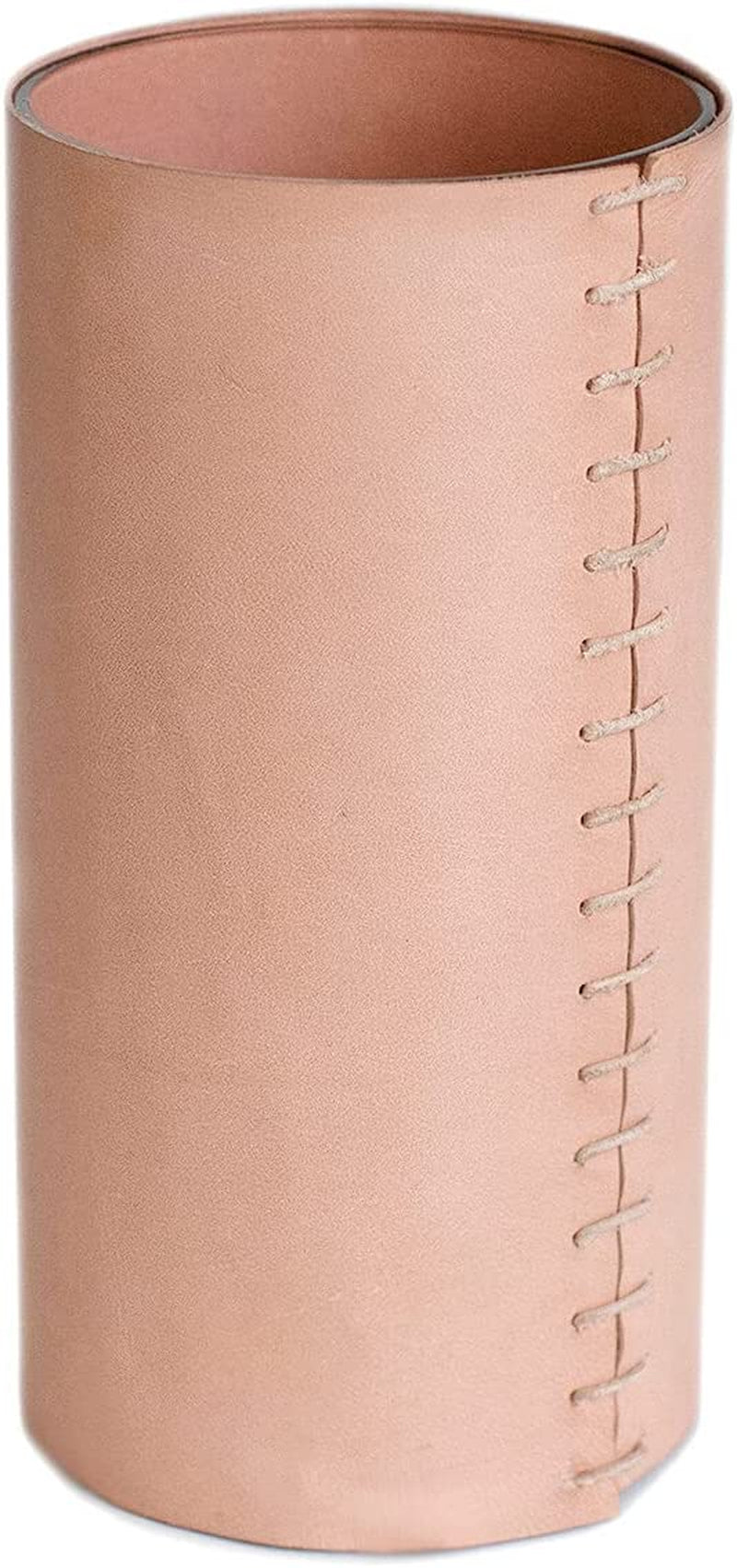 Leather Vase - Boho Vase, Pampas Grass Vase, Mantle Vase, Cream Vase, Beige Vase, Cute Flower Vase | Scandinavian Vase, Nordic Vase, Neutral Room Decor, Unique Decor | 8"